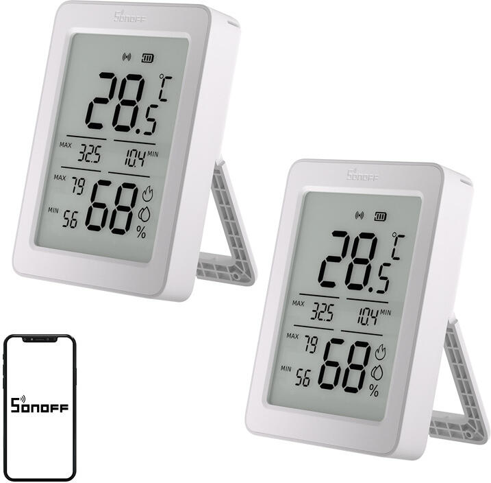 SONOFF ZigBee SNZB-02DR2 – snímač teploty a vlhkosti, balení po 2 kusech