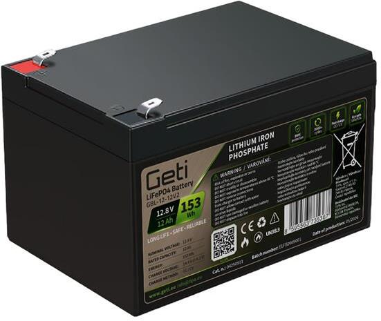 Baterie LiFePO4 12,8V 12Ah GETI GBL-12-12