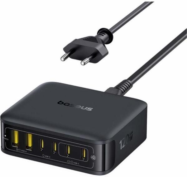 Nabíječka do sítě Baseus Nomos FH21 120W 4xUSB-C, 2xUSB černá