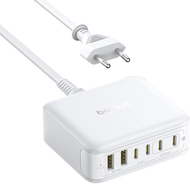 Nabíječka do sítě Baseus Nomos FH21 120W 4xUSB-C, 2xUSB bílá