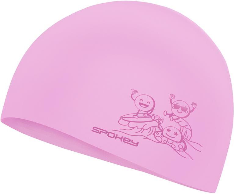 Spokey FUNNY Dětská silikonová plavecká čepice, růžová