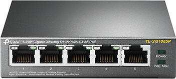 TP-Link switch TL-SG1005P (5xGbE, 4xPoE+, 65W, fanless)