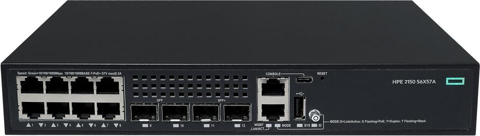 HPE NW CW 2150 8G PoE+ 2F 2P 125W Switch (S6X57A#ABB)