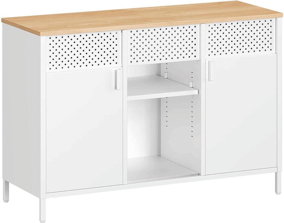 Komoda 110x40x76cm, kov, bílá, AUK-E1420 WT Autronic