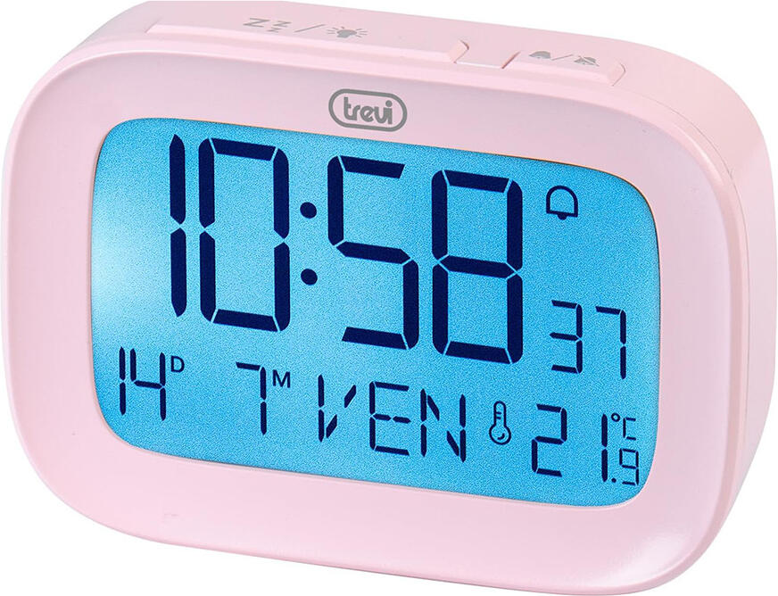 Budík Trevi, SLD 3850 PK, digitální, teploměr, kanlendář, Snooze, 2 x AAA