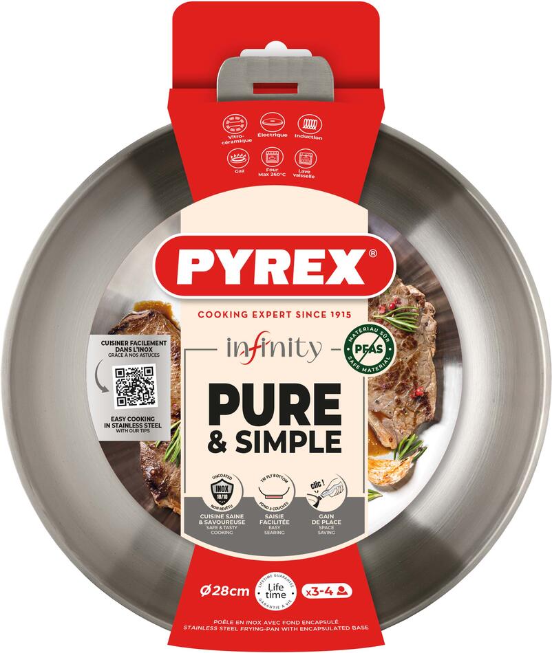 PÁNEV INFINITY 28CM Pyrex NEREZ ODNÍMAT.RUKOJET