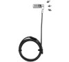 DICOTA Universal Security Cable Lock,3 Exchangeable heads fits all slots, combination (D32128)