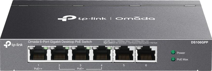 DS106GPP TP-Link Omada, 6G, 3 PoE+, 1 PoE++, switc