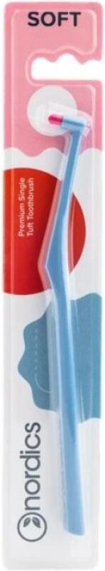 Nordics Premium Soft jednosvazkový zubní kartáček, modrý 1 kus