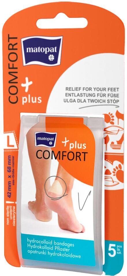 Matopat Comfort Plus hydrokoloidní náplast L 42x68mm 5ks