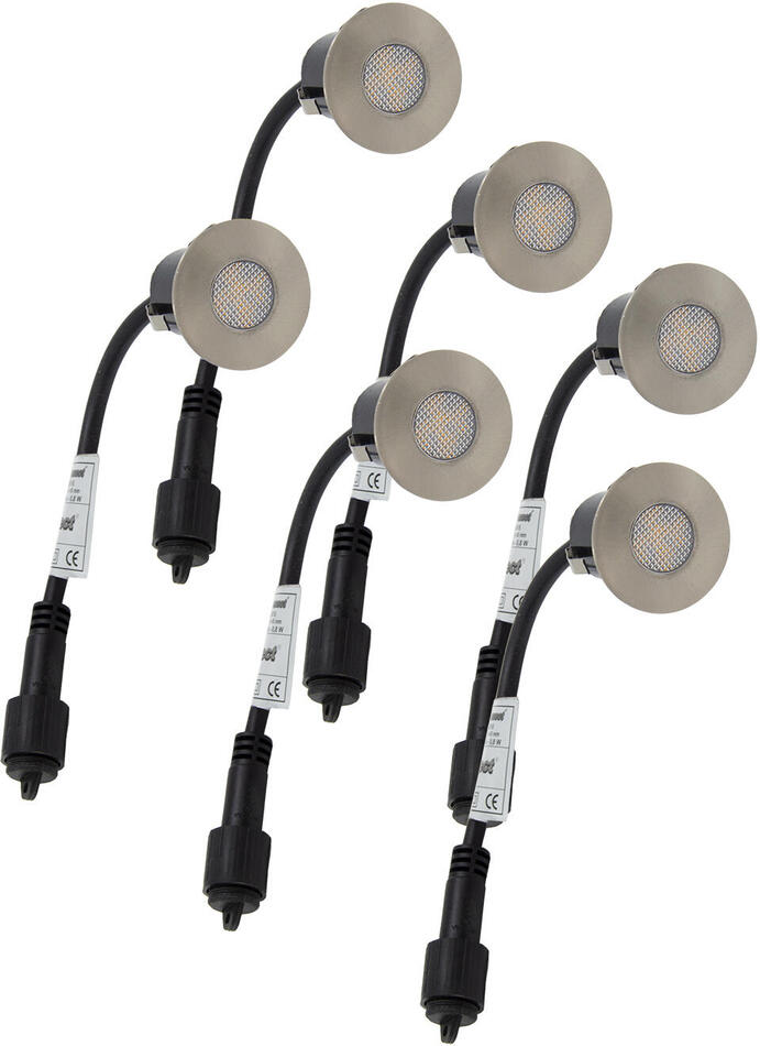svítidlo LED zápustné pr.4,5cm, 0,2W, IP67 (6ks) do dřeva