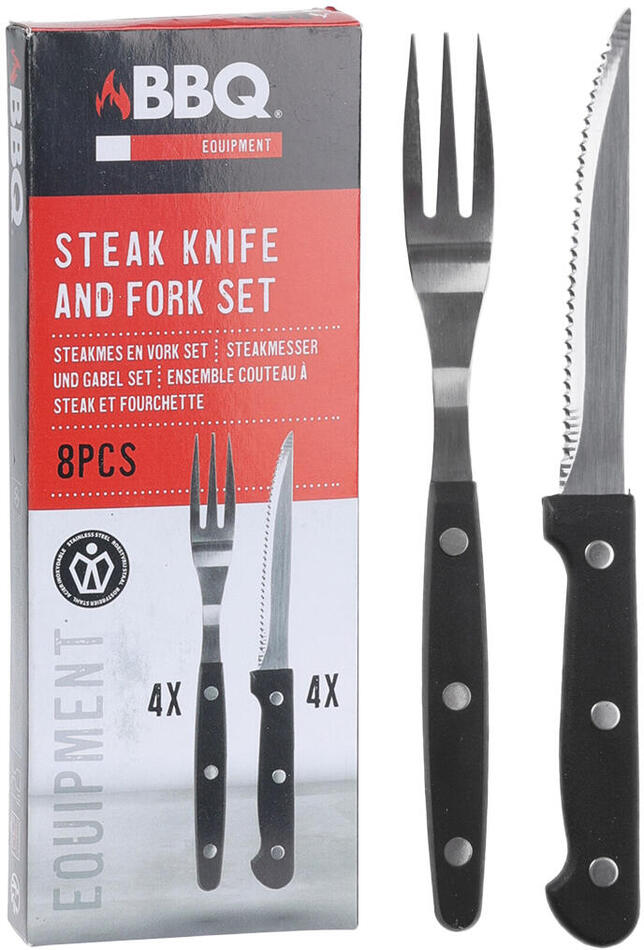 příbor steakový BBQ (4+4ks) nerez, PH rukojeť