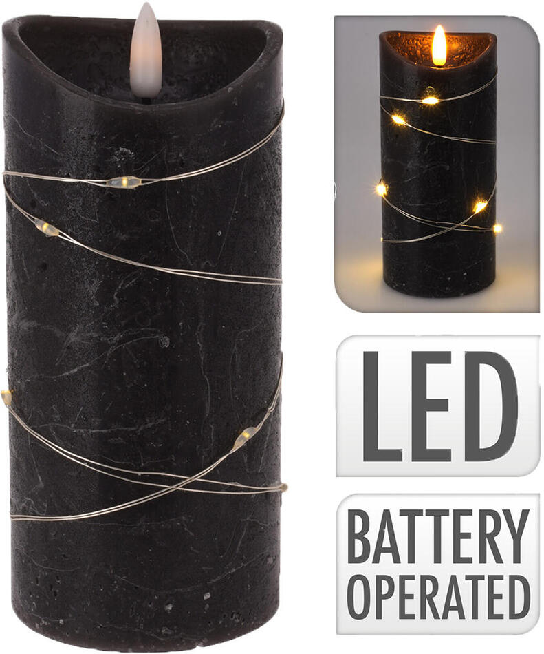 svíčka LED pr. 7x15cm 1LED/10LED ČER