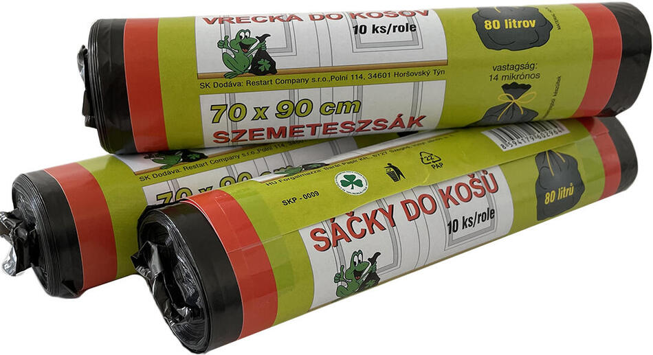 pytle na odpadky 80l (10ks) 70x90cm ČER 14µ