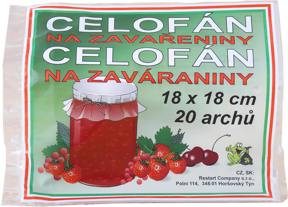 celofán na zavařeniny 18x18cm (20ks)