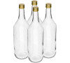 láhev 1000ml skleněná s uzávěrem (4ks)