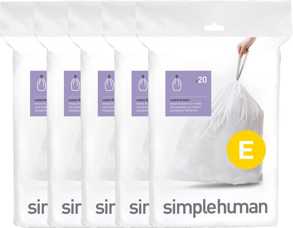 Simplehuman sáčky do odpadkového koše 20 l, typ E, zatahovací, 100 ks CW0164CP
