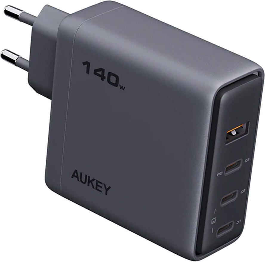 Rychlonabíječka Aukey, PA-C6, GaN technologie, PD, 1 x USB-A, 3 x USB-C, 140 W