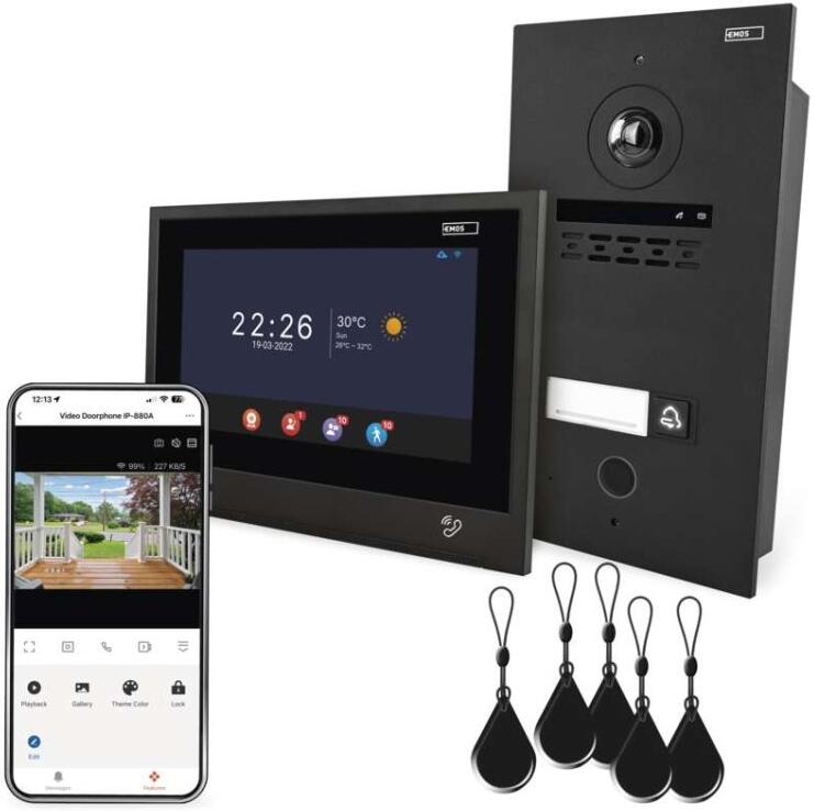 Emos goSmart Sada domovního videotelefonu IP-880A 2WIRE s WiFi (H4080)