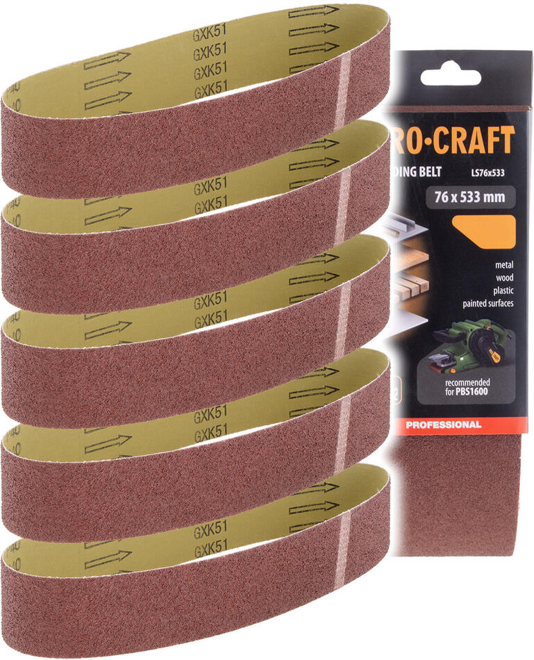 Brusný pás pro PBS1600 Procraft LS76x533.100, 5ks / LS76x533.100