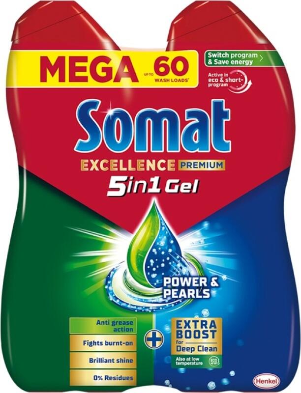Somat Excellence Premium 5v1 gel do myčky duo 2 x 540 ml