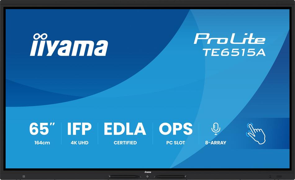 65" IIYAMA TE6515A-B2AG:VA,4K,EDLA,NFC