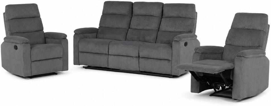 Sedací souprava, polohovací, šedá, manšestrová látka, ASD-C5981 GREY6 Autronic