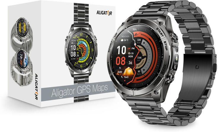 ALIGATOR Watch GPS Maps, černé
