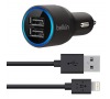 Nabíječka Belkin USB dual 2 x 2.1A + Lightning kabel - černá/modrá