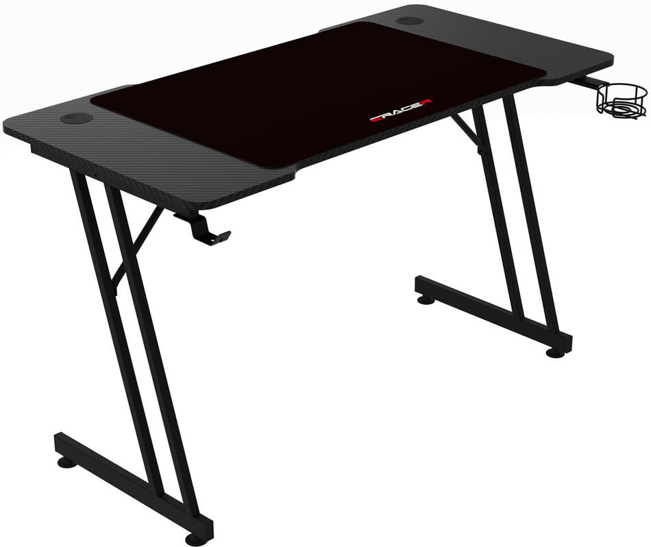 Herní stůl 120x60cm, melamin, carbon, LT-H1102 BK Autronic, Černá