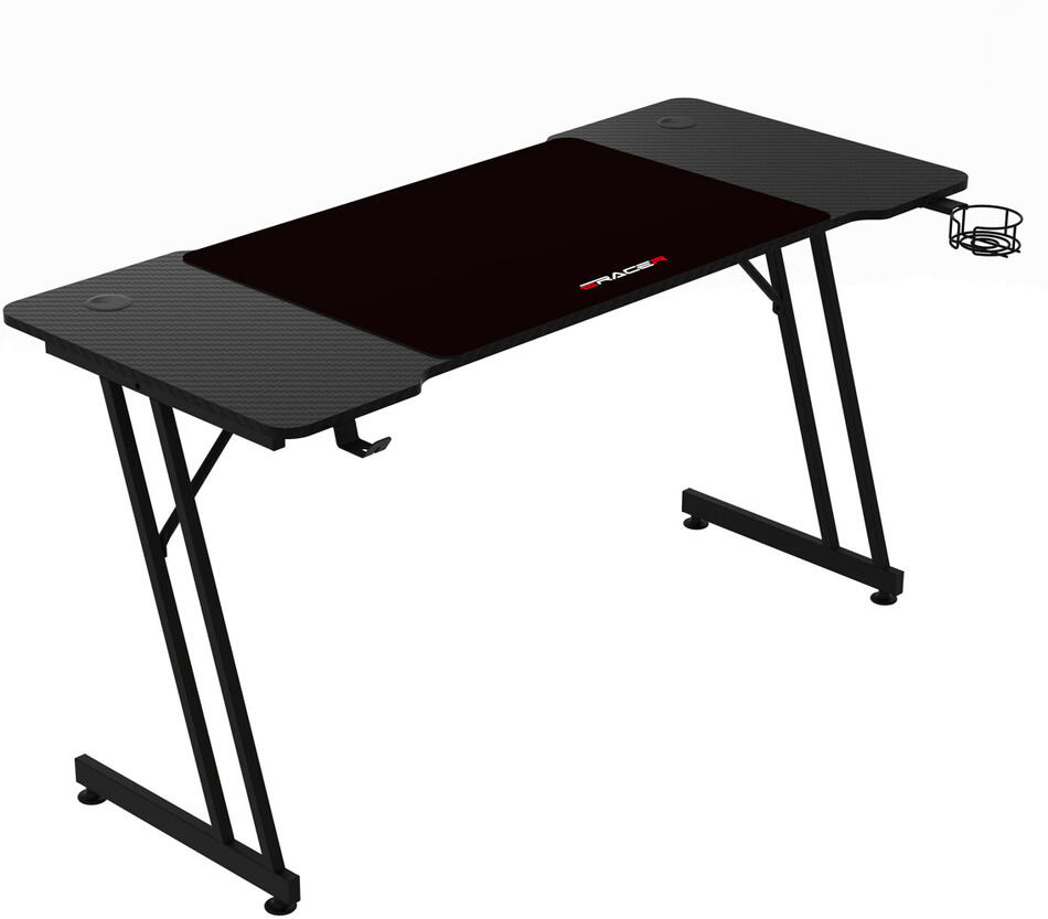 Herní stůl 140x60cm, melamin, carbon, LT-H1104 BK Autronic, Černá