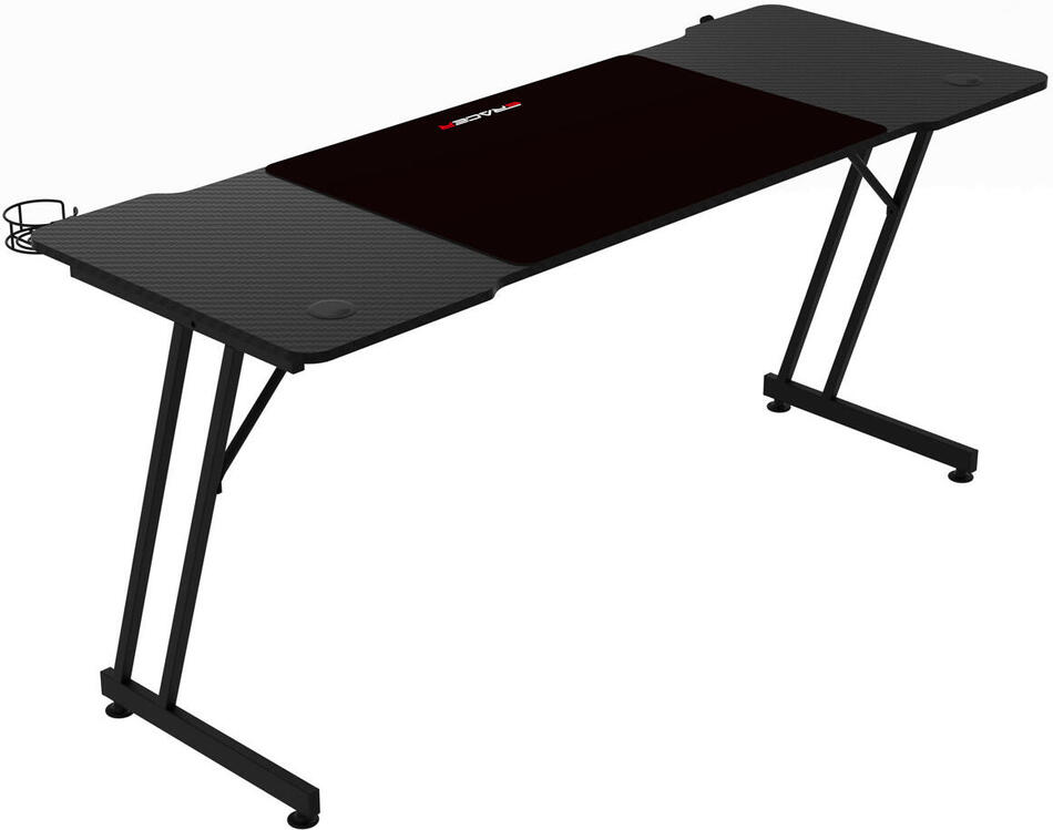 Herní stůl 160x60cm, melamin, carbon, LT-H1106 BK Autronic, Černá