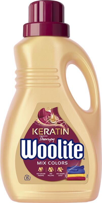 Woolite Keratin Therapy prací gel na barevné prádlo 15 dávek, 0,9L