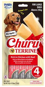 Churu Dog Terrine kuřecí s hovězím plemena L 4x54g