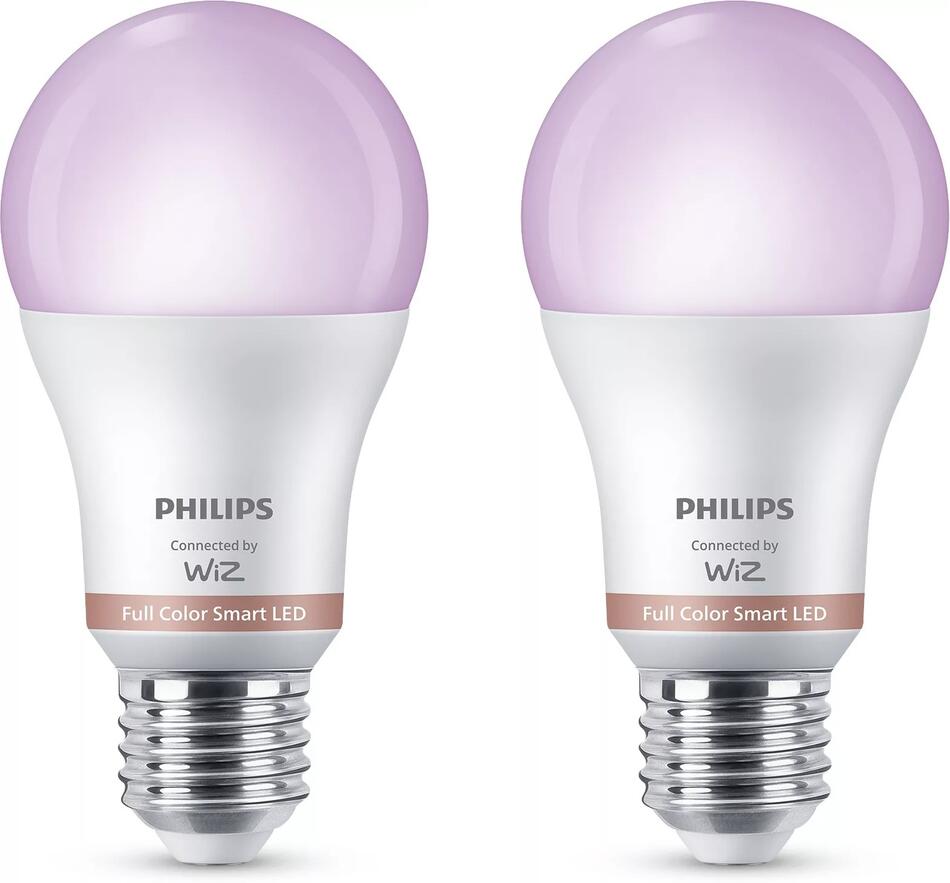 Philips LED žárovka A60 E27 100W, RGB, 2 ks WiZ
