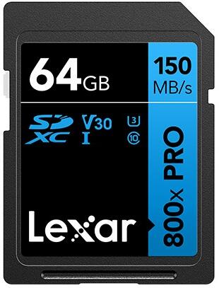 Lexar 64GB Pro 800x Pro SDXC C10 V30 U3 (LSD0800P064G-BNNNG)