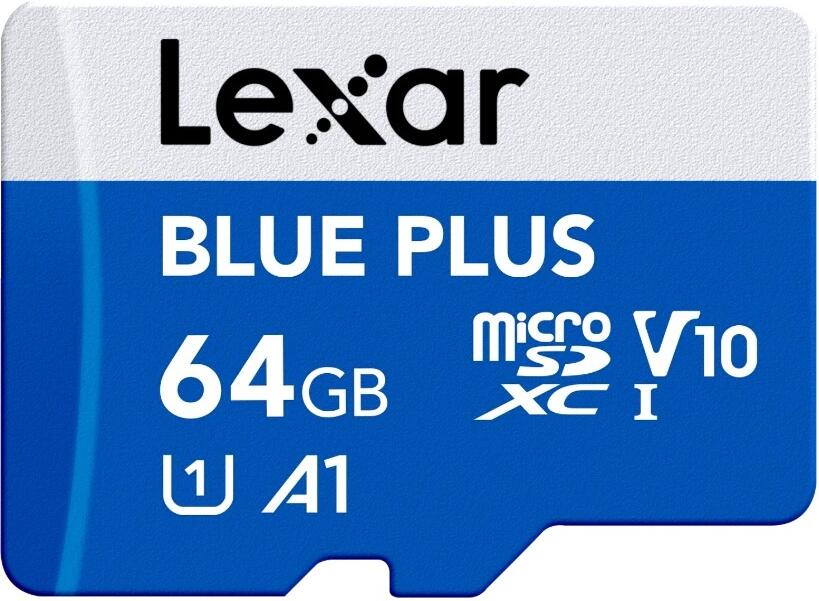 Lexar 64GB Blue Plus microSDHC s adp C10 A1 (LMSBLPL064G-BNANG)