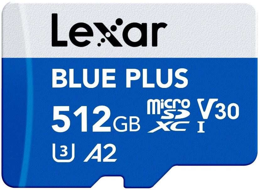 Lexar 512GB Blue Plus microSDHC s adp C10 A2 (LMSBLPL512G-BNANG)