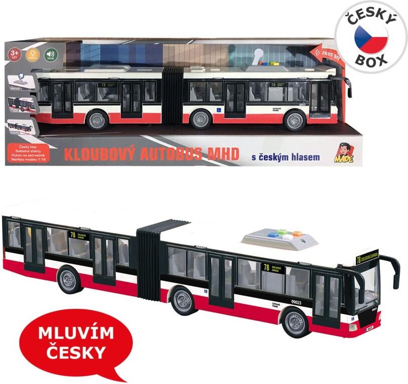 Autobus na setrvačník 44 cm, mluví česky, hlásí zastávky, CZ design