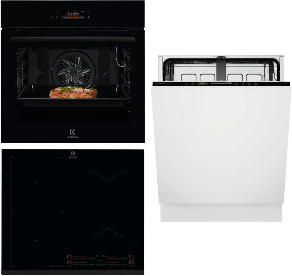 SET Trouba ELECTROLUX KOEBP39Z + Indukční deska Electrolux EIS67453 + Myčka Electrolux 800 E82LB120S
