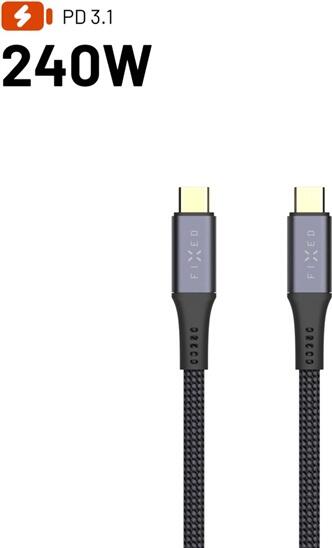 FIXED kabel USB-C/C 2 m FIXDBP2-CC2-BK