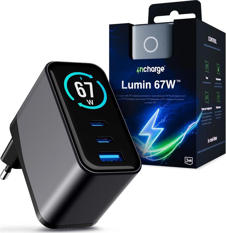 Nabíječka do sítě 3MK InCharge Lumin PD 67W