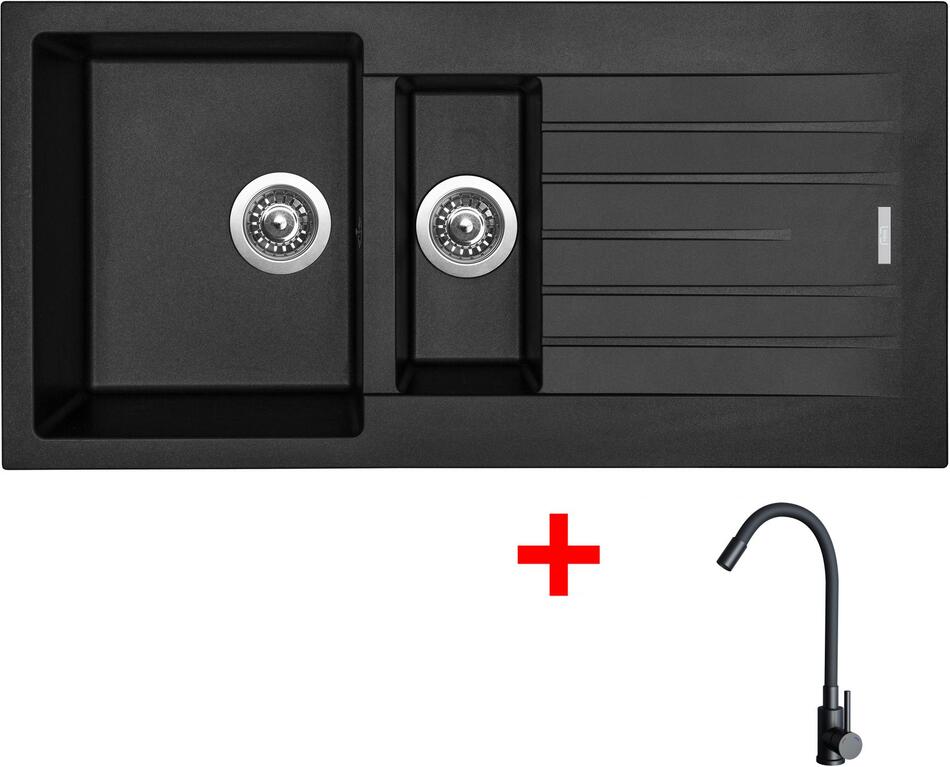 Sinks PERFECTO 1000.1 Pureblack + ELASTA černá matná