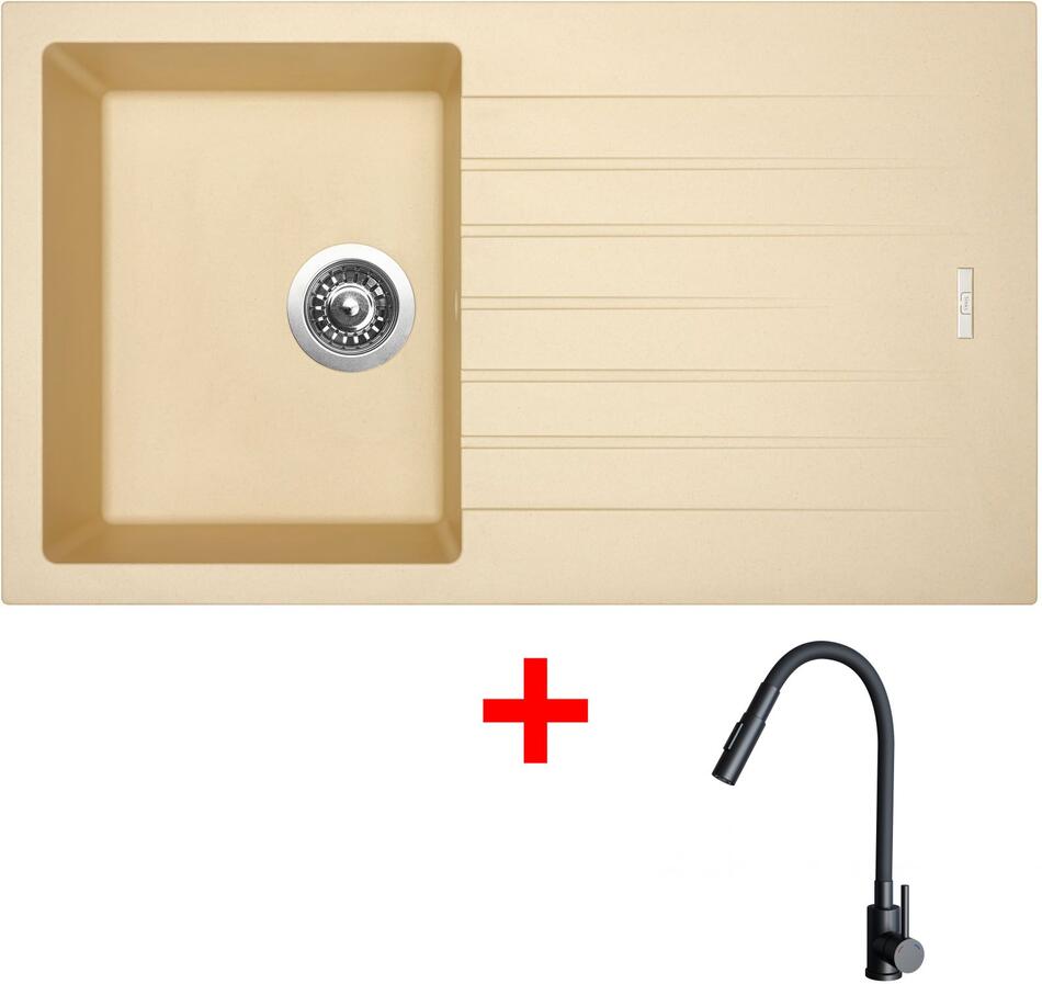 Sinks PERFECTO 860 Sahara + ELASTA S černá matná
