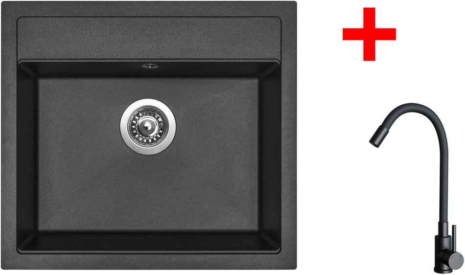 Sinks SOLO 560 Metalblack + ELASTA černá matná