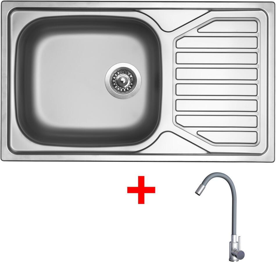 Sinks OKIO 860 XXL + ELASTA nerez/šedá