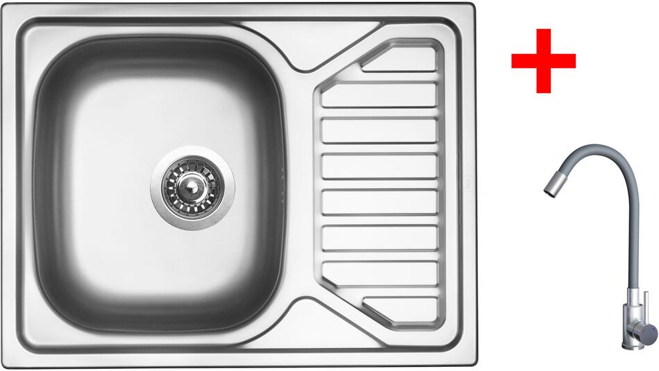 Sinks OKIO 650 + ELASTA nerez/šedá