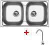 Sinks OKIO 780 DUO + ELASTA nerez/šedá