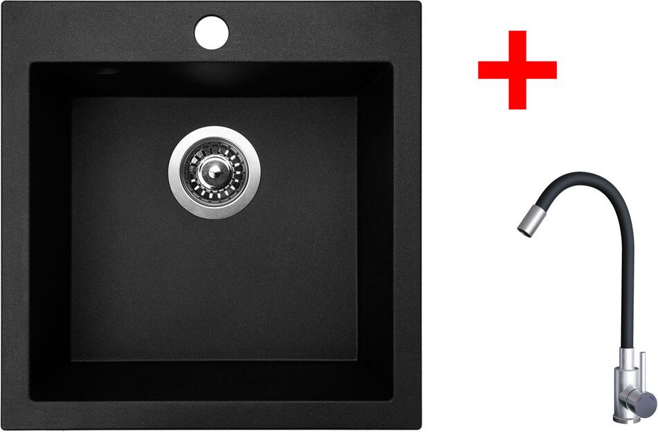 Sinks VIVA 455 Granblack + Elasta nerez/černá