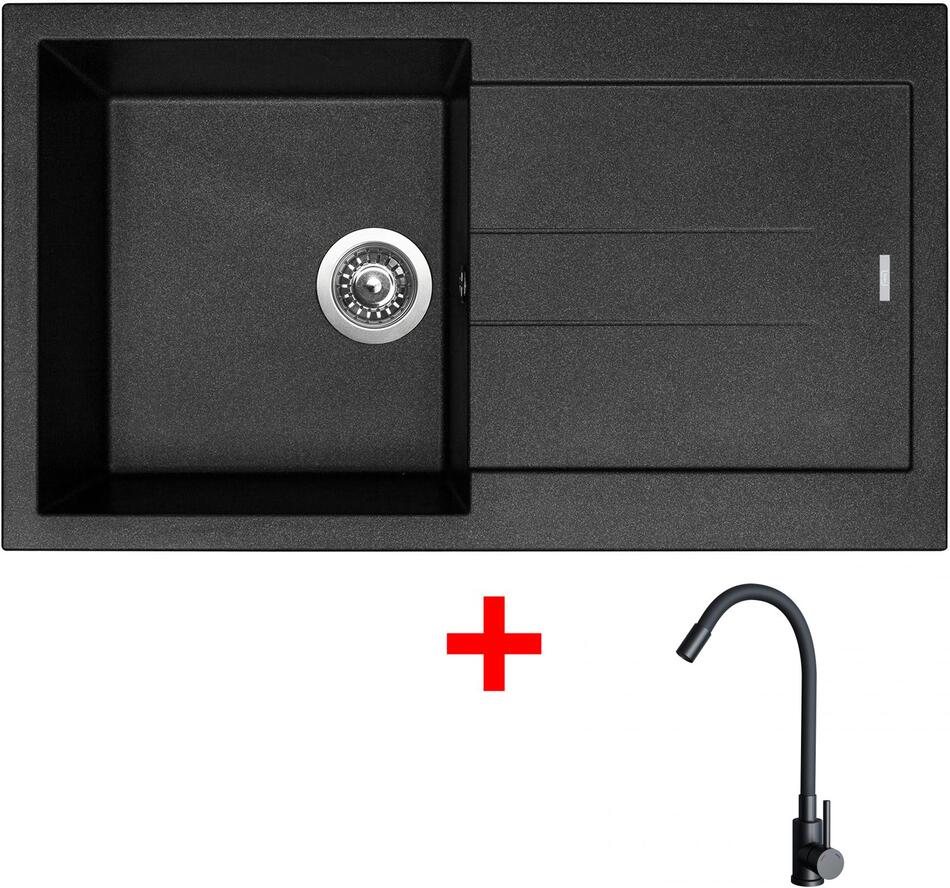Sinks AMANDA 860 Metalblack + ELASTA černá matná